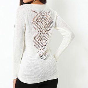 Sweater with lace detail on back